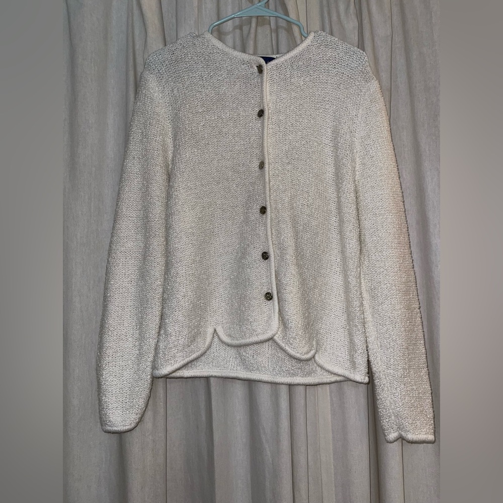 White Knitted Le Chois Cardigan Size M